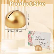 Gold Round Table Number Holder, Wooden Gold Memo Photo Holder, Slot-Style Business Card Holder, Seat Card Holder, Table Number Holder, Label Holder, Photo Card Postcard Holder, Suitable For Weddings, Anniversaries, Parties - Gold - View 8