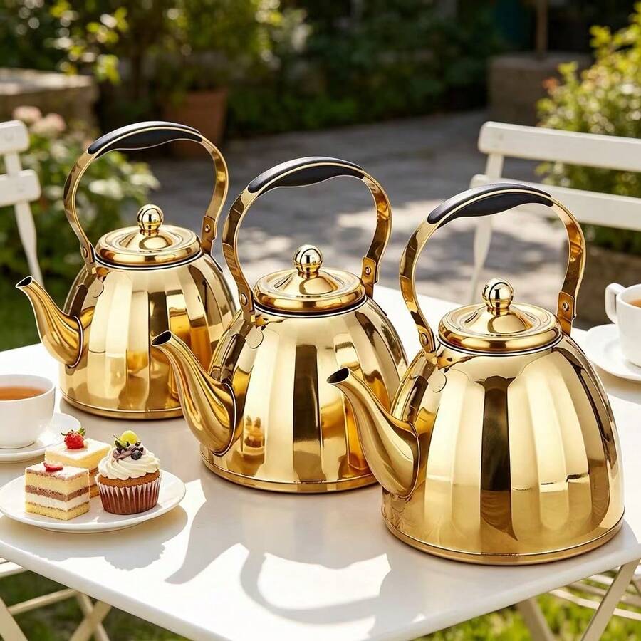 Stainless Steel Handle Kettle, Multifunctional With Filter, Thickened Body, Suitable For Hotel, Restaurant, Home And Outdoor Use, Perfect For Brewing Tea, Compatible With Induction Cooktop - Multicolor - View 1
