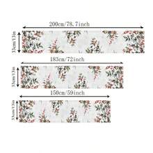 Christmas Holly Berry Snowflake Table Runner Holiday Party Decor Reusable Winter Xmas Kitchen Dining Table Runner Christmas Decorations - Multicolor - View 3
