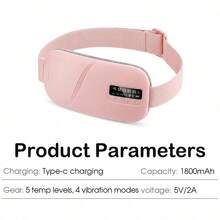 Warm Uterus Waist Belt, USB Rechargeable Heating Pad, Heating Vibration Massage Waist Belt - A - View 11