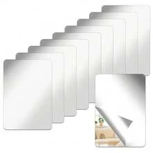 1/10pcs Shatterproof Acrylic Mirror Stickers, Self-Adhesive Backing, Frameless Round Corner Square Mirror, Supports DIY Crafting And Home Decor, Wall Mountable, Polished Finish; Suitable For Classroom, Office Scenes - Multicolor - View 2