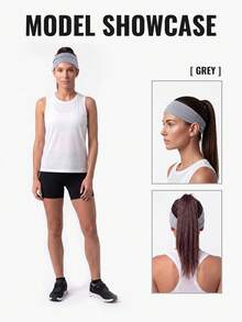 1 pièce Bandeau de sport WRELS pour femmes, couleur unie, absorbant la transpiration, antidérapant, séchage rapide, respirant, accessoire de football - Multicolore - Voir 5
