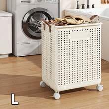 Collapsible Laundry Basket - Solid Color Design, Multi-Functional Portable Laundry Basket, Suitable For Bathroom And Balcony Storage, Laundry Bag, Laundry Room Accessories, Clothes Storage Cart - Multicolor - View 11