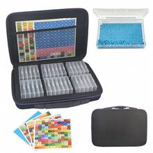 New Transparent Large-Capacity Storage Bag For Diamond Painting, 2-In-1 Diamond Painting Tray And Storage Set, 64 | Point-Holding Beads Alignment Trays, Including Numbered Stickers. - A - View 12