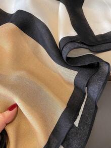 1pc Geometric Print Scarf - Soft & Breathable, Fashionable & Versatile, Suitable For Women - Casual Outdoor And Sun Protection, Bow Print Scarf - Multicolor - View 2