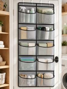 Bathroom Door Hanging Storage Bag, Multi-Functional Door Back Organizer, Categorized Storage, Foldable Home Storage Bag, Wall-Mounted Multi-Layer Transparent Visible Storage Bag - Multicolor - View 7