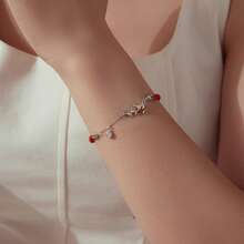 Bamoer 925 Sterling Silver Koi Fish Red String Bracelet, Lucky Fortune Adjustable Red Rope Bracelet For Women With Gift Box - Silver - View 4