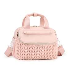 1pc Quilted Diaper Bag Tote With Long Shoulder Strap, Suitable For Moms And Dads, Small Baby Diaper Changing Bag, Suitable For Newborn Boys And Girls Travel - Multicolor - View 14