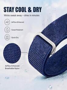 Nylon Sport Band Compatible With Google Air Women Men,Soft Breathable Wristband Replacement Micro-Adjustable Performance Loop - Dark Blue - View 4