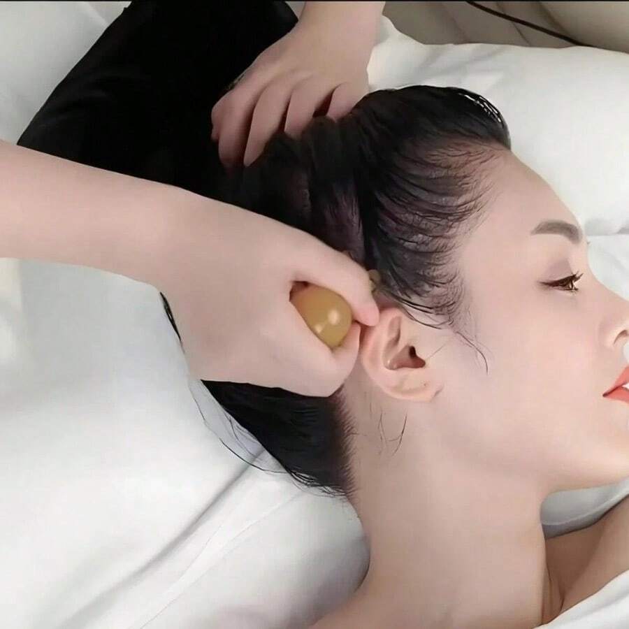Bộ 2 món: 1 lược chải gội massage da đầu hình bạch tuộc + 1 túi đựng mờ, lược bạch tuộc bằng nhựa resin massage đầu, dụng cụ Gua Sha châm cứu