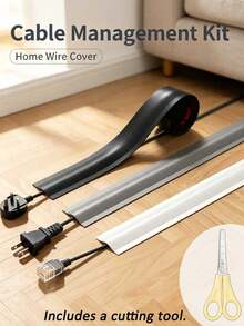 Floor Cable Cover, Self-Adhesive Cable Concealer Strip, Flexible Cable Organizer, Suitable For Home And Office Floor Cable Management - Multicolor - View 1