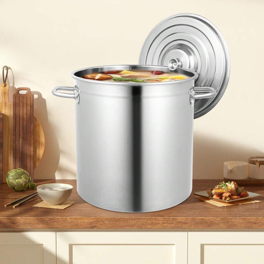 13.8x14.2in 35 L And Durable Stockpot With A 35L Large Capacity For Homes And Restaurants - View 1
