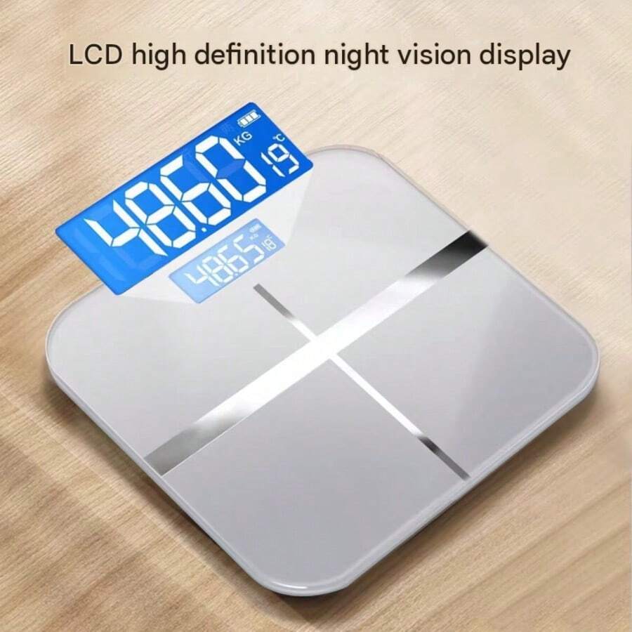Digital Body Composition Scale, Smart Body Fat & Weight Monitor For Home Fitness And Health, Smart Bathroom Scale, White - A - View 1