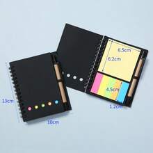 1/2/5 Notebooks With Pen Holder And Random Color Index Tab Stickers, Suitable For Study And Office Use, Random Notebooks, Sticky Notes Set - Multiple Styles - View 13