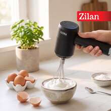 zilan ZLN2662 Rechargeable 2-In-1 Handheld Mixer, Wireless Use, 800mAh Battery, 3.7V/20W Power - Black - View 1