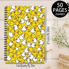 1pc A5 Cute Animal Cartoon Duck Pattern Spiral Notebook 25 Sheets (50 Pages). Suitable For Pet Lovers Diary, Or As A Gift For Friends, Colleagues, Or Women, As Well As For Personal Use. - Rectangle - View 6