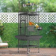 Techigher 155 Cm Wrought Iron Play Top Bird Cage With Rolling Stand, Perch & Feeder, Large Parrot Cage For Parakeets, Cockatiels, Conures, Parrots - one-size - View 2