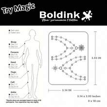 Boldink 1PC Geometric Circle & Rhombus Chain Temporary Tattoo Sticker, Waterproof Body Art Tattoo, Lasts 1-2 Weeks, Plant Juice Formula, & Gentle Non-Irritating, Perfect For Daily Outfit & Body Decoration, Unisex Chinese Style Gift, Must-Have For People - Black - View 3