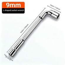 DAIEN Chrome Vanadium Steel Thickened L-Shaped Perforated Socket Wrench, Mirror Plated Dual-Head Straight And Bent Integrated, Long Bolt Unlimited Rod Length Automotive Repair Machine Maintenance Equipment Installation Special Wrench - 1 Pc - View 8