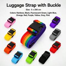 1pc Nylon Luggage Strap, Adjustable Travel Suitcase Belt, Luggage Waist Belt, Travel Accessory, Suitcase Packing Fixing Strap - A - View 1