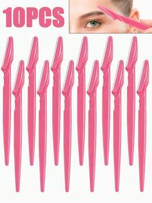 30/20/10/5/1pc Pink Eyebrow Trimmer And Razor Set, Exfoliation And Hair Removal Tool, Body Hair Removal Trimmer And Facial And Set, Long-Handled Blade With Precision Protective Cover, Suitable For Women To Trim Eyebrows When Traveling - Pink - View 10