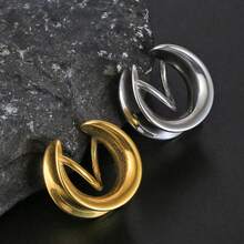 2pcs Vintage Saddle Ear Gauges 316L Stainless Steel Ear Stretchers Piercing Jewelry Earrings Unisex - 1539 - View 4