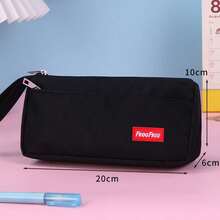 1pc/1set Minimalist Black Pencil Case, Large Capacity Stationery Storage, Durable And Sturdy, Suitable For Classroom Learning, Daily Storage, Office, School, Home Use, Back To School Season Essential - A - View 9
