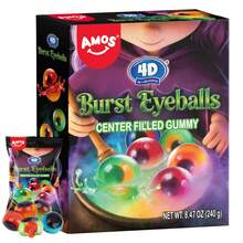 AMOS 4D Burst Eyeballs Gummy Candy - Halloween Party Favors, Scary Fun Center-Filled Gummies For Kids & Adults, 240g - Eyeballs - 1pc - View 8