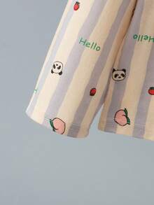 6 Sets Send 1 Set Random Baby Girl Pure Cotton Long Sleeve Long Pants Pajama Set, Cartoon Pattern Loungewear Set - Multicolor - View 5