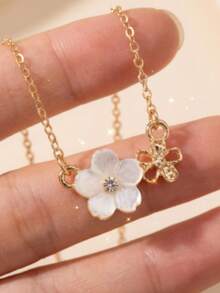 Exquisite Floral Pendant Necklace, Elegant Multi-Functional Style For Women, Suitable For Daily Wear, Party, Vacation, Valentine's Day - Multicolor - View 2