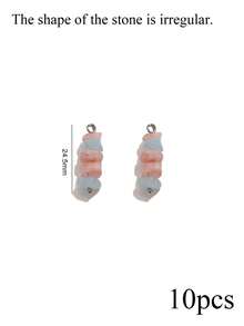 10-Piece Set Of Assorted-Color Stainless Steel Natural Irregular Pebble Pendants, Necklaces, And Earrings-DIY Jewelry Making Supplies - Pendants - View 11