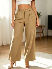 Women Pants - Khaki - View 1
