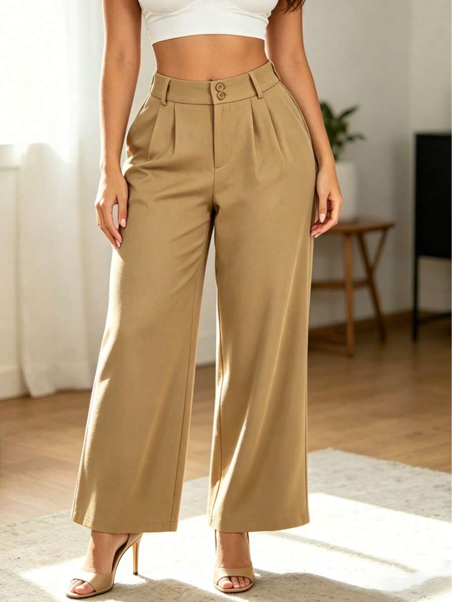 Women Pants - Khaki - View 1