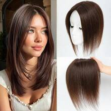 10 Inch Human Hair Topper For Women, 9x11cm Handmade Hair Topper With Non-Slip Clips, Natural Looking Crown Hairpiece For Thinning Hair - Multicolor - View 7
