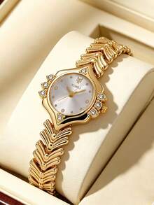 LIANDU Women's Watch, Fashion Creative Multifunctional Compact Personalized Quartz Watch, Suitable For Daily Wear, Birthday Gift, Back To School, Thanksgiving, Romantic Occasions, Perfect Gift - Gold - View 8