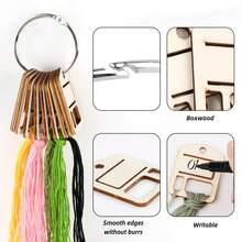 50pcs Wood Floss Organizer Embroidery Thread Organizers Floss Bobbins Holder For Craft DIY Sewing Storage - Set - View 3