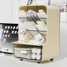 Pen Holder Desk Organizer, Office Desk Organizer With Drawer Oblique Plug In Design Pencil Holder Desktop Stationary Organizer, With 6 Compartments And 1 Drawer, Office Supplies - Multicolor - View 7