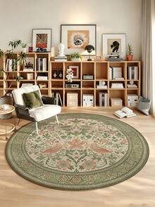 1 buah Karpet Bulat Hijau, Cocok untuk Dapur, Ruang Makan, Kamar Tidur, Dekorasi Ruangan Liburan, Dalam/Luar Ruangan, Kantor, Lobi, Keset Anti Selip, Karpet Kamar Mandi, Lorong, Ruang Belajar, Karpet Area Bermain Game. - Hijau - View 5