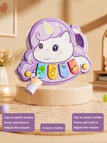 6pcs Animal Piano Musical Toys, Baby Early Education Sensory Toys, Multi-Function Mini Piano, Cartoon Music Box With Multiple Sound Effects, Fun Birthday Gift For Boys And Girls - Multicolor - View 7