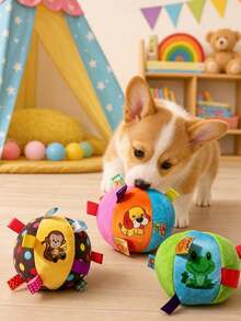 1/2pcs Pet Training Balls, Chew Toys With Built-In Bell, Squeaky Sound Balls, Dog Training Balls, Suitable For Small And Puppy Dogs, Indoor And Outdoor Use, Ideal For Large, Medium And Small Dogs, Perfect For Dog Play And Entertainment - Multicolor - View 8