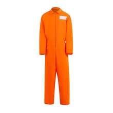 Unisex Prison‑Theme Jumpsuit Costume, Work‑Style Coverall Outfit For Halloween Party Stage Performance Cosplay - Orange - Long Sleeve - View 6