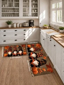1pc Gnome Pattern Kitchen Mat, Autumn Country Farmhouse Style, Anti-Slip And Wear-Resistant Design, Suitable For Autumn, Thanksgiving, Harvest Celebration, Kitchen, Entryway And Home Decor - Multicolor - View 13