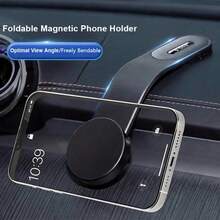 1pc Universal Car Dashboard Magnetic Phone Holder, Black, Strong Magnetic Adsorption, Stable And Anti-Drop, Foldable Navigation Phone Mount - One Size Fits All - View 3