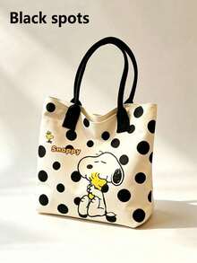 1 Peça Bolsa de Ombro Snoopy, Bolsa de Mão Multifuncional de Grande Capacidade com Estampa de Anime de Desenho Animado, Adequada para Compras, Escola, Armazenamento de Viagem, Também como Presente de Aniversário, Dia dos Namorados, Festa, Suprimentos de Volta às Aulas - A - Visão 6