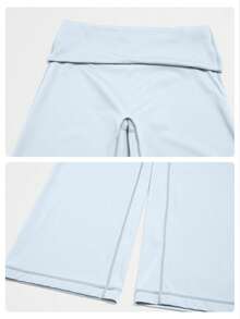 MFVIM Women's Versatile Yoga Set, Skin-Friendly Easy-To-Wear Fitted Bra, Butt-Lifting Slimming Wide-Leg Casual Pants - Baby Blue - View 12