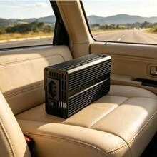 Inversor de tensão automotivo 800W potência de pico 1600W conversor 12V para 110V onda senoidal corrigida com display digital tomada padrão brasileiro duas portas USB QC3.0 para carro acampamento energia solar e uso emergencial W - A - Visão 6