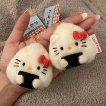 Sanrio Rice Ball Sushi Hello Kitty Plush Pendant, KT Cat Doll Hanging Ornament, Bag Accessory, Holiday Gift - Multicolor - View 1