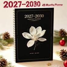 1PC A5 Monthly Planner 2027-2030 French Provincial Floral Cover Design, 48 Month Spiral Calendar Notebook, Twin-Wire Premium Thick Paper, 4-Year Weekly Monthly Agenda For Student Office School - A5 - View 6