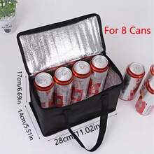 Insulated Cooler Bag, Suitable For Drinks And Lunch--Portable Design, Keeps Food And Drinks Fresh And Cold All Day, Non-Food Contact Material, Suitable For Summer Picnic, Camping, Beach - Black - View 8