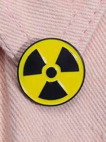 1pc Radioactive Radiation Symbol Metal Brooch, Personalized Accessory For Clothing And Backpack, Creative Alloy Pin Badge - Multicolor - View 2